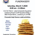 3.7.2020 Civil Air Patrol Lake Composite Squadron Pancake Breakfast Fundraiser Flyer