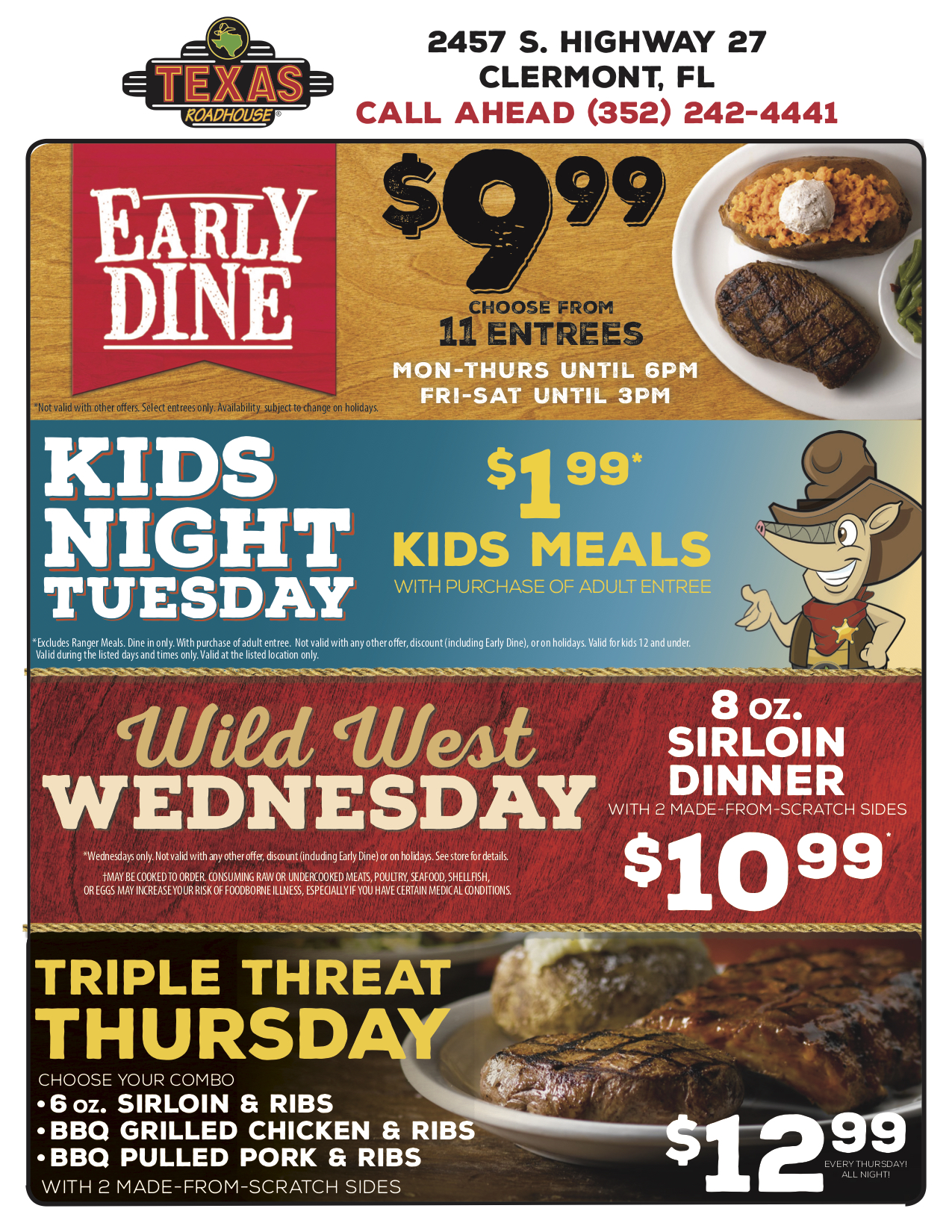 Texas Roadhouse Specials South Lake Tablet