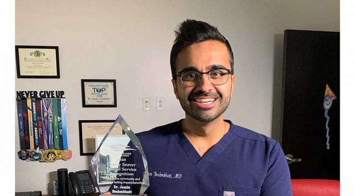 Dr. Jamin Brahambhatt Of The PUR Clinic Received the Oakley Seaver Special Service Award
