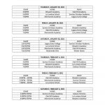 MAIT GAME SCHEDULE