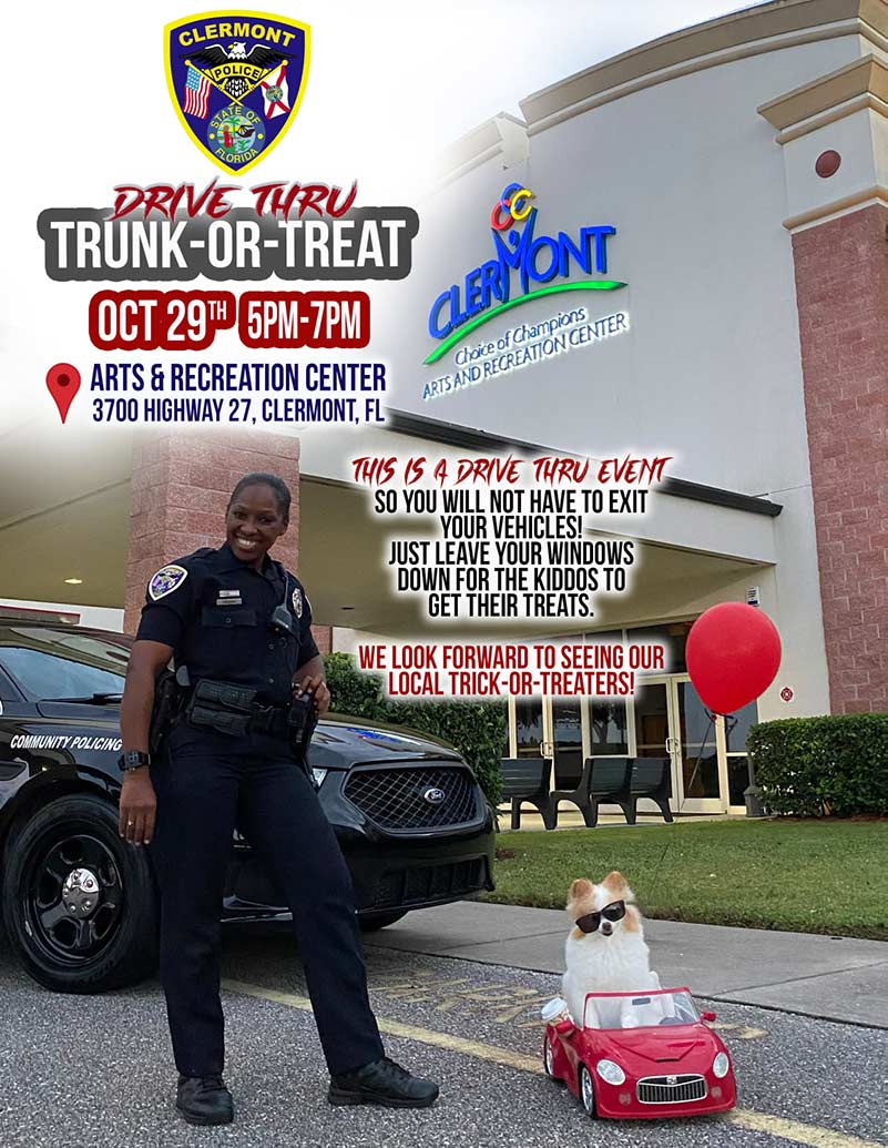 Clermont Police To Host DriveThru Trunk Or Treat for Halloween (Oct 29