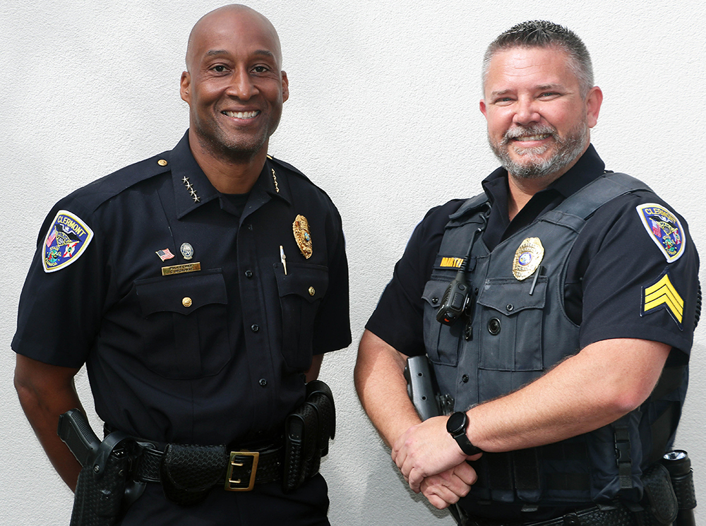 Pictured L-R: CPD Chief Charles Broadway and Sergeant Chris Martin