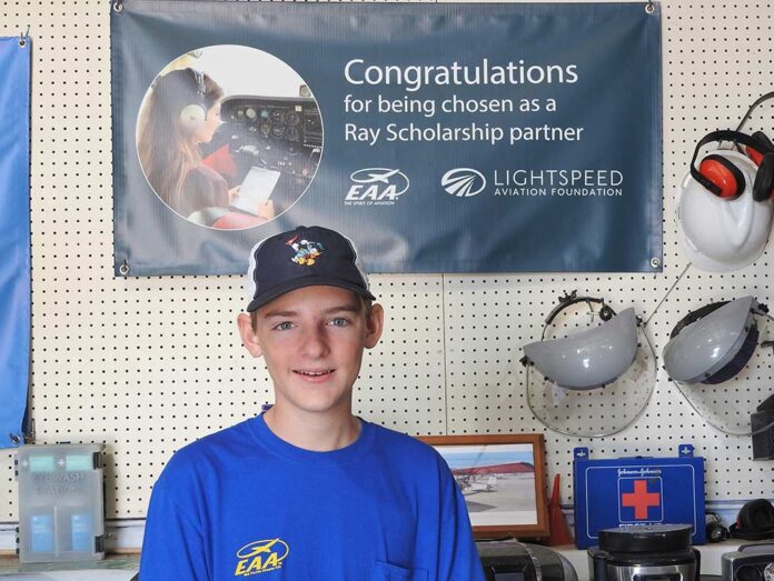 Nick Hopkins received a $ 5000 Ray Aviation Scholarship for 2022. He is presently taking dual instruction to become a licensed motor glider pilot.