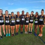 Varsity Team at Starting Line from L to R, Hanna Warren, Rhyen Foley, Neely Lugo, J’Mariana Douglas, Karlie Saint Lot, Lina Maldonado, Madi McCormack, Taylor Walker, Adriana Mustin