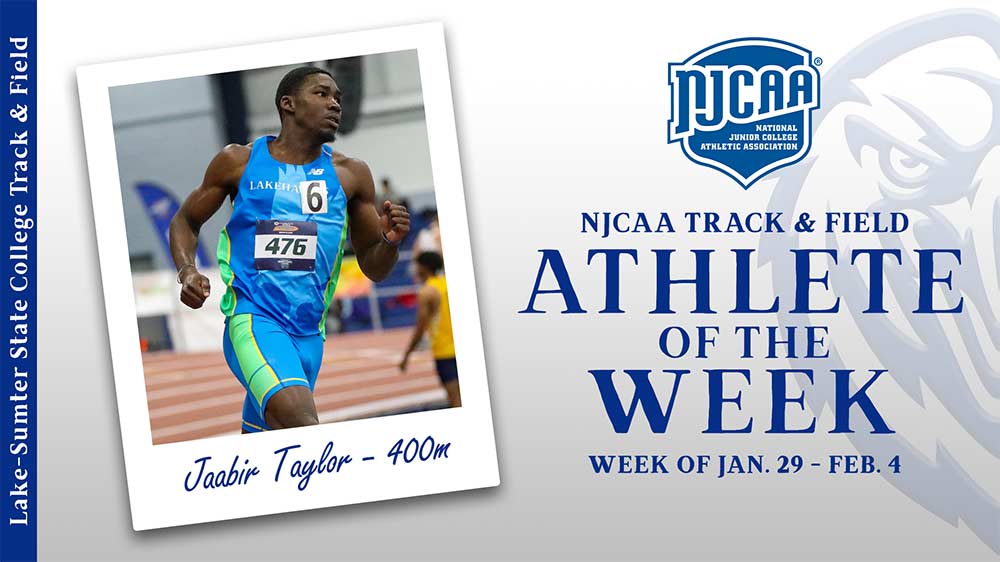 Lakehawks’ Jaabir Taylor named NJCAA Track & Field Athlete of The Week