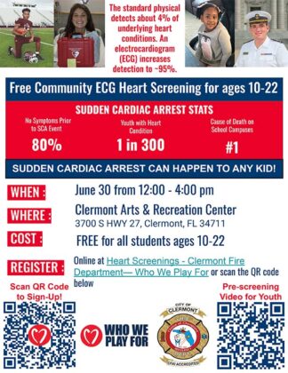 Clermont Fire Dep. Heart Screening Flyer | South Lake Tablet