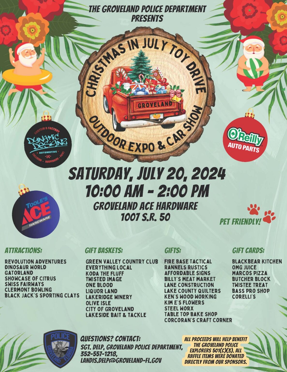 Groveland's 3rd Annual Christmas In July Toy Drive, Outdoor Expo. and