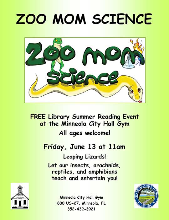 Zoo Mom Science is back at the Minneola City Hall With More Cool Critters. Crikey! | South Lake Tablet