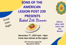 Sons Of The American Legion Post 239 Hosts Baked Ziti Dinner (Nov 7)