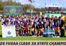 Girls Soccer Captures 2025-26 State Championship with 2-0 Win Over Cardinal Gibbons High School