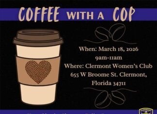 Coffee With A Cop, Hosted By The Clermont Woman’s Club (March 18)