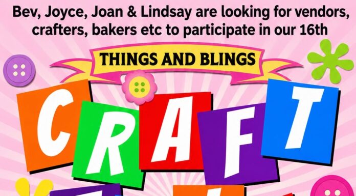 Vendors Wanted for 16th Annual Things and Blings Craft Fair Fundraiser (Sept 5)