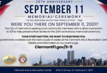Clermont Spotlight Shines On The 25th September 11th Memorial Ceremony