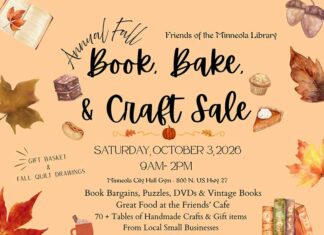 Minneola Book, Bake and Craft Sale (Oct 3)